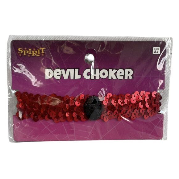 Spirit Halloween Red Devil Choker Necklace Costume Accessory NIP - Picture 1 of 2